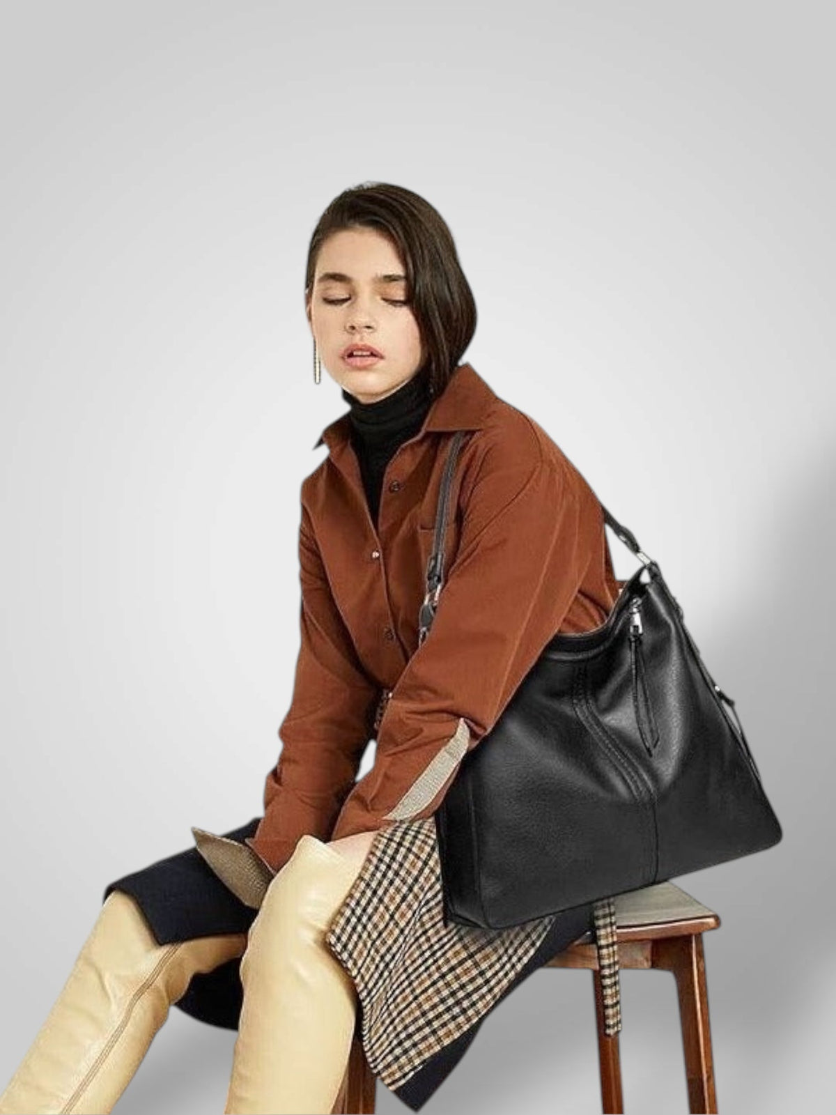 Heidi Women's Bag in Leather with Pockets, photo 10