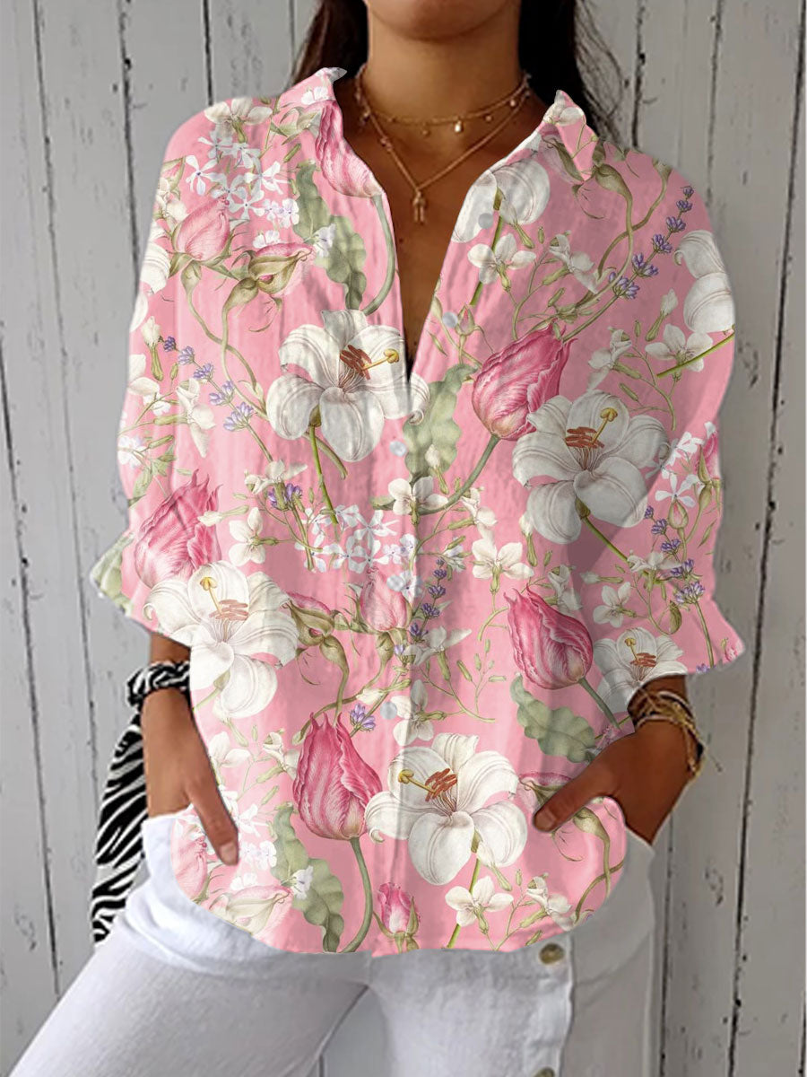 Imogen Women's Blouse in a Relaxed Fit with a V-neck and a Floral Print, photo 1