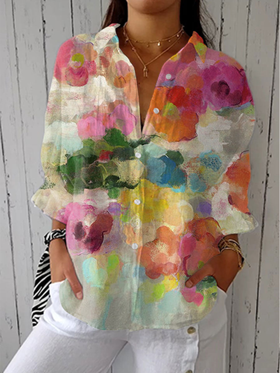 Ingrid Women's Blouse with Buttons and a Floral Print, photo 1