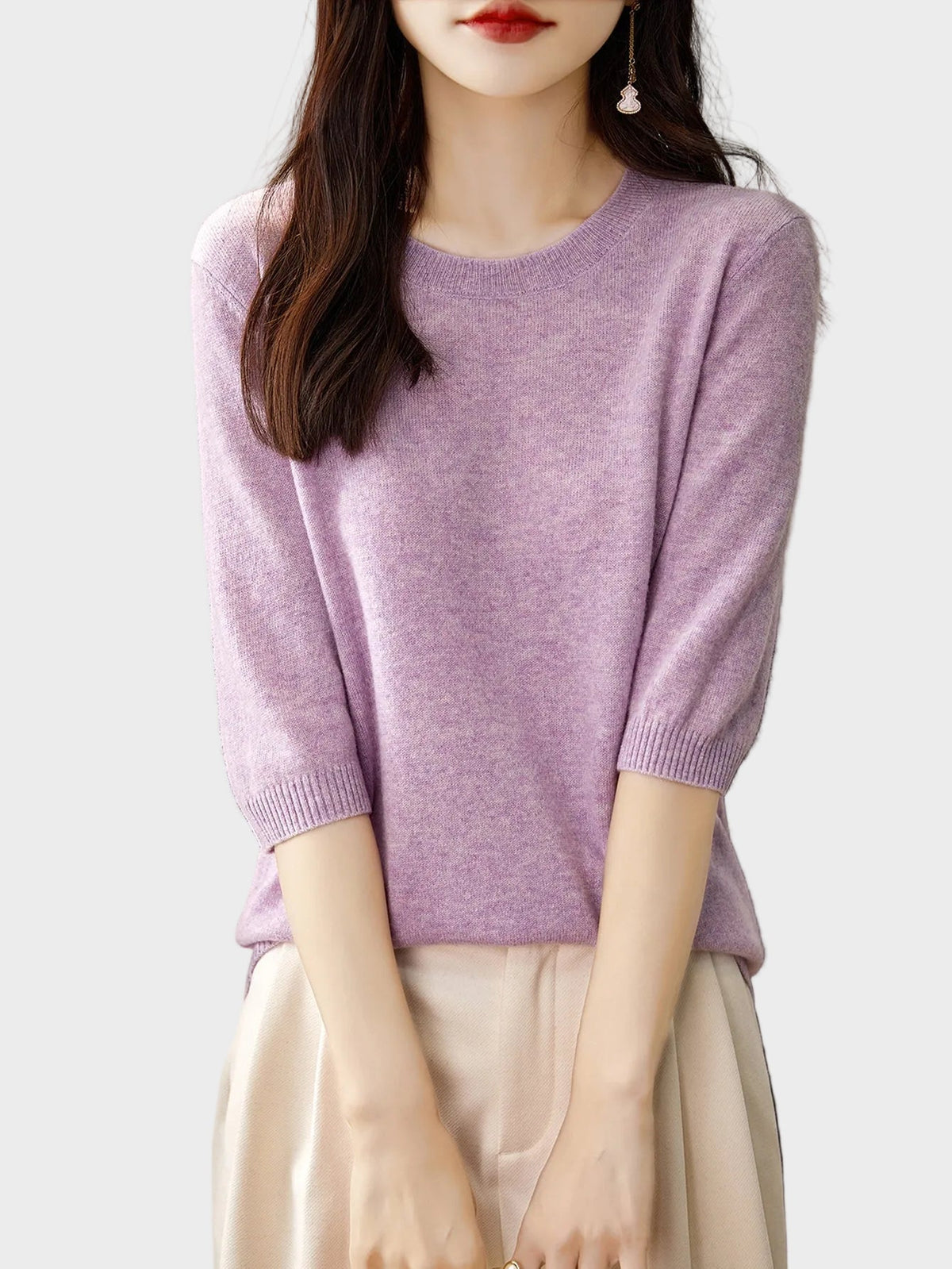 Ivy Women's Sweater in Knit with a Round Neck, photo 6