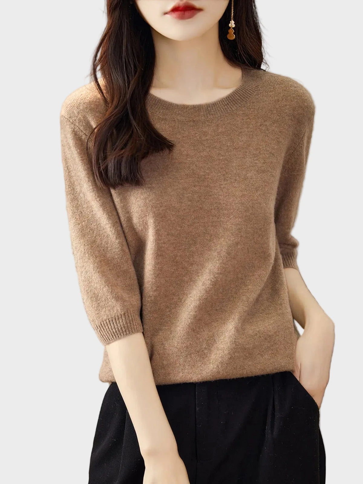 Ivy Women's Sweater in Knit with a Round Neck, photo 7