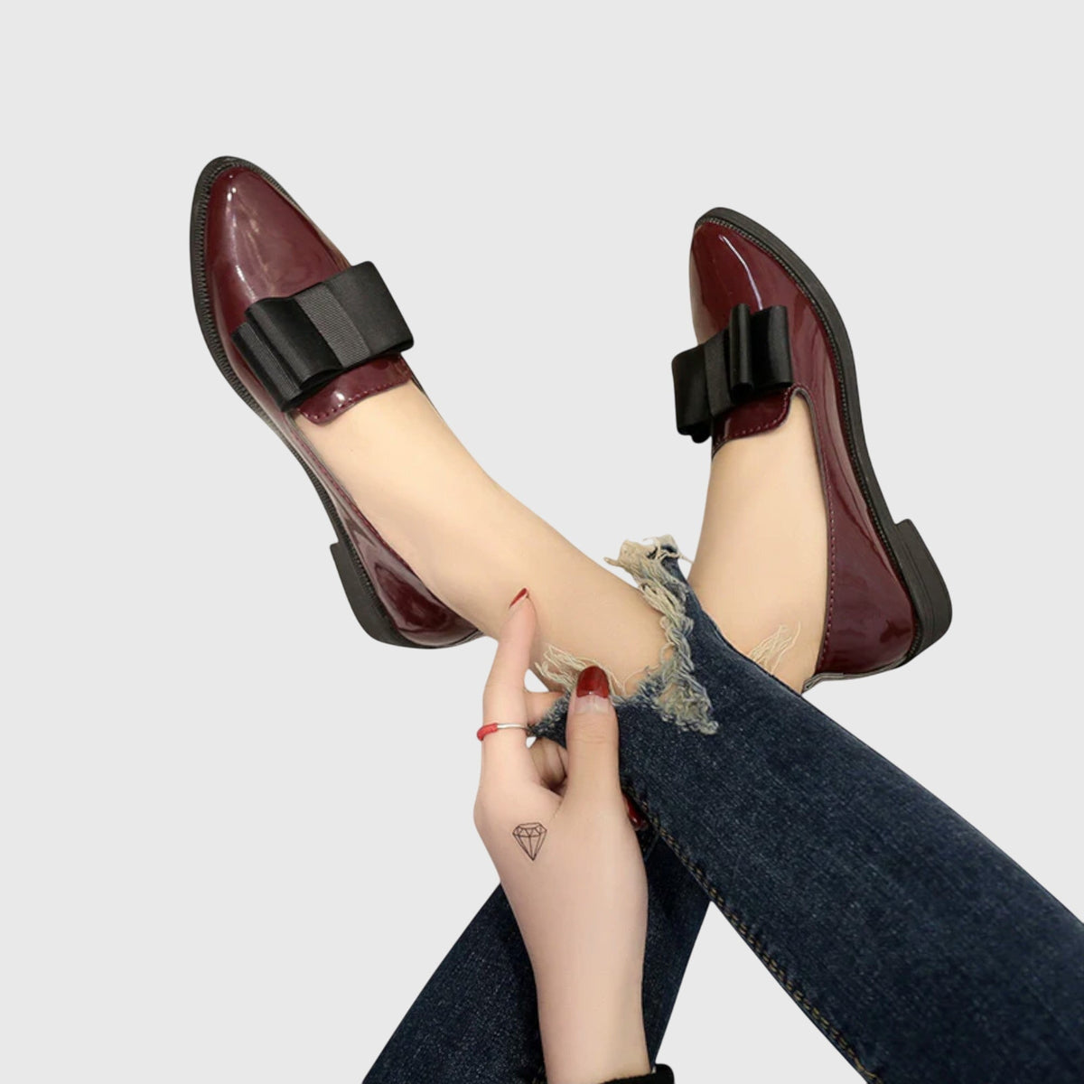 Jemima Women's Loafers with a Flat Sole in Red, photo 5