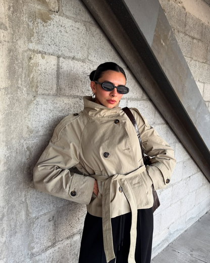 Joanna Women's Trench Coat with a Belt in a Cropped Length, photo 4