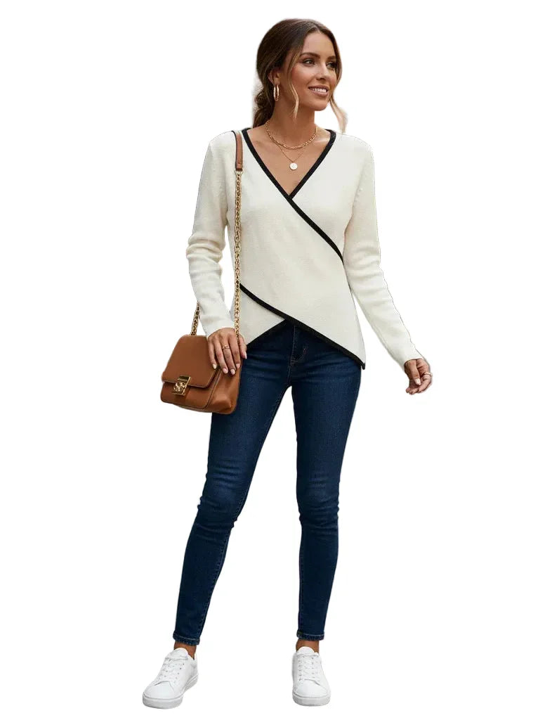 Kara Women's Sweater in Knit with a V-neck, photo 1