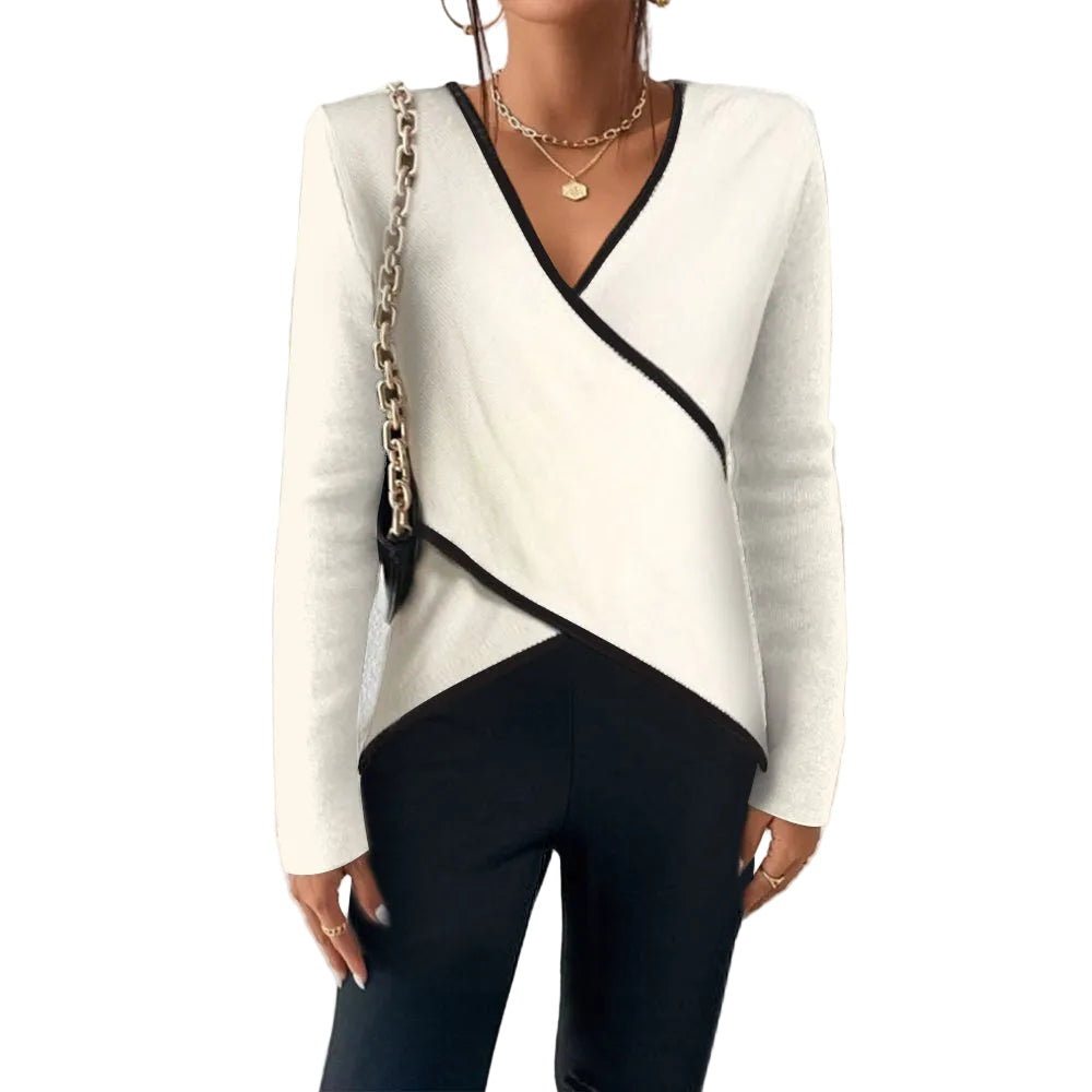 Kara Women's Sweater in Knit with a V-neck, photo 3