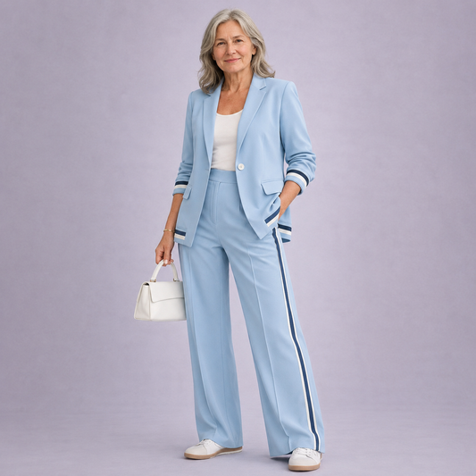 Lara Women's Co-ord Set with Wide Legs with Lapels, photo 1
