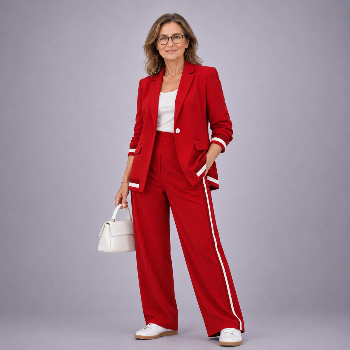 Lara Women's Co-ord Set with Wide Legs with Lapels, photo 10