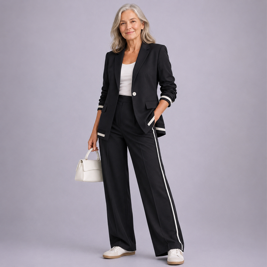 Lara Women's Co-ord Set with Wide Legs with Lapels, photo 2