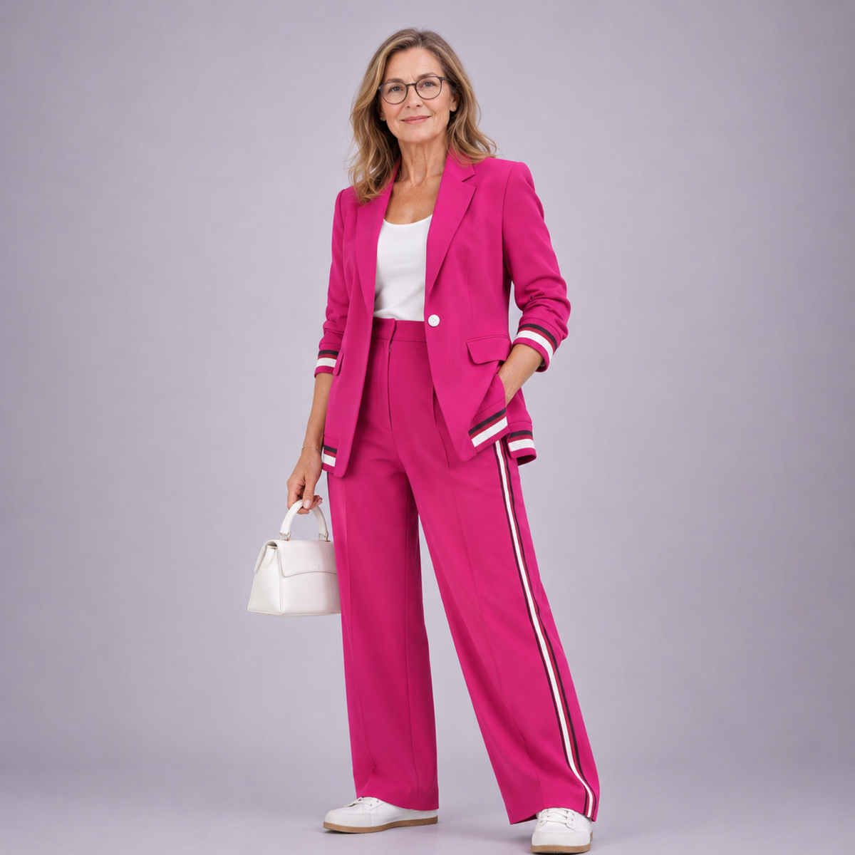 Lara Women's Co-ord Set with Wide Legs with Lapels, photo 6