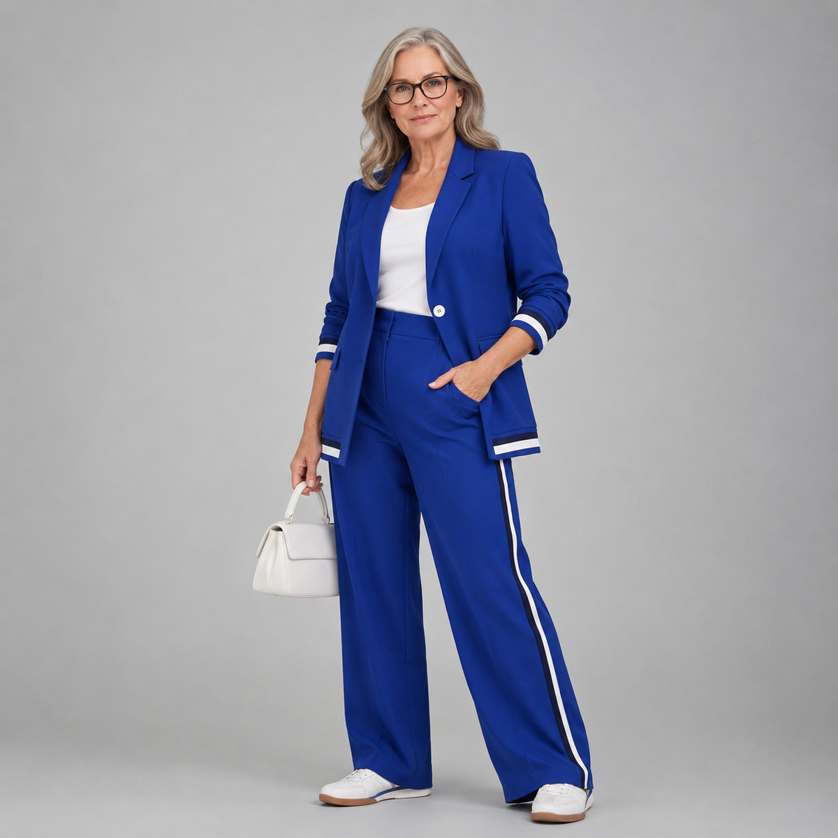 Lara Women's Co-ord Set with Wide Legs with Lapels, photo 8