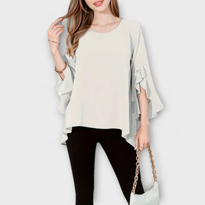 Lila Women's Blouse with a Round Neck and Ruffles, photo 3