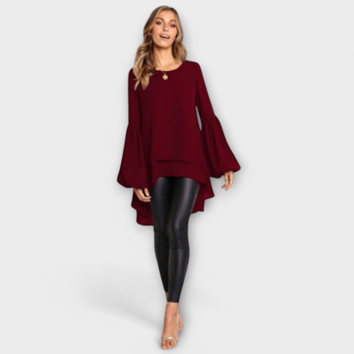 Lila Women's Blouse with a Round Neck and Ruffles, photo 7