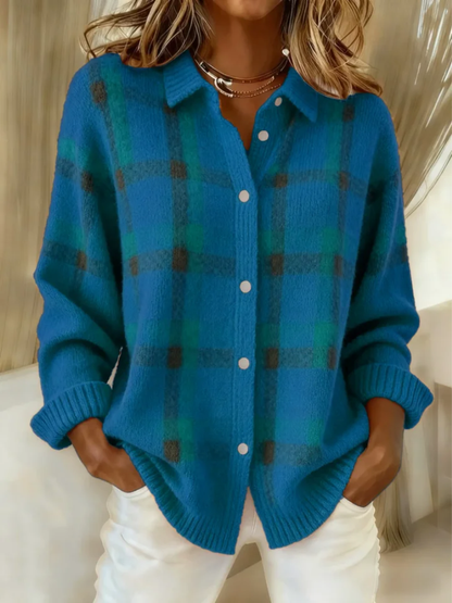 Lois Women's Blouse with a Classic Collar with Buttons and a Check Pattern, photo 7