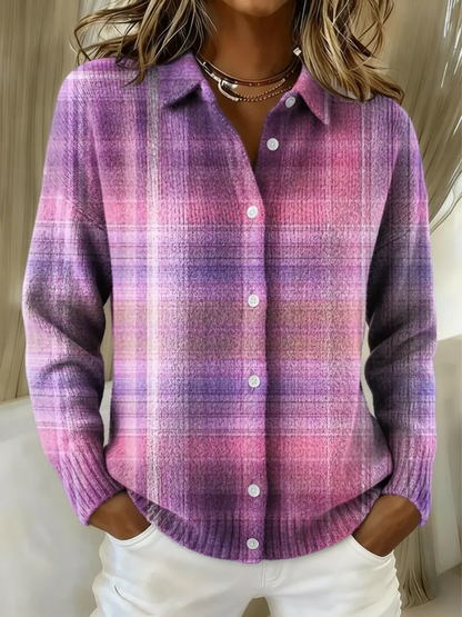 Lois Women's Blouse with a Classic Collar with Buttons and a Check Pattern, photo 8