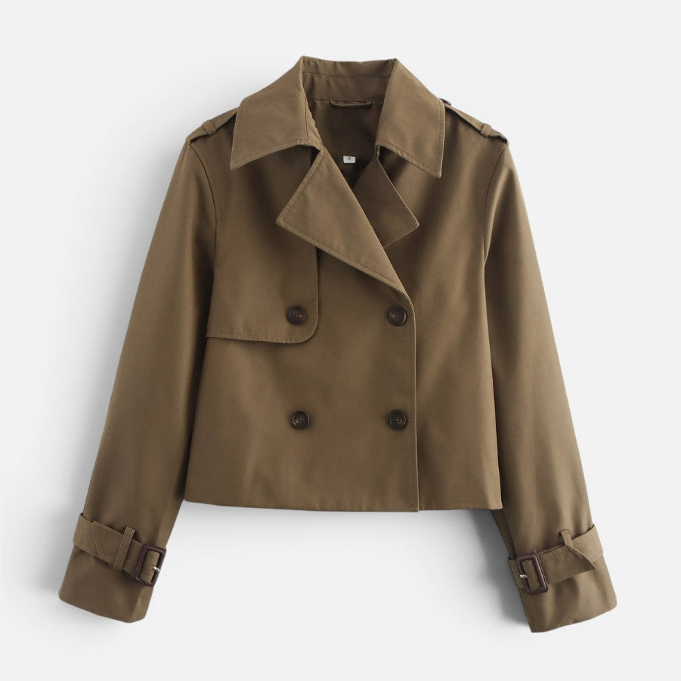 Lucille Women's Trench Coat with Lapels with Buttons, photo 1