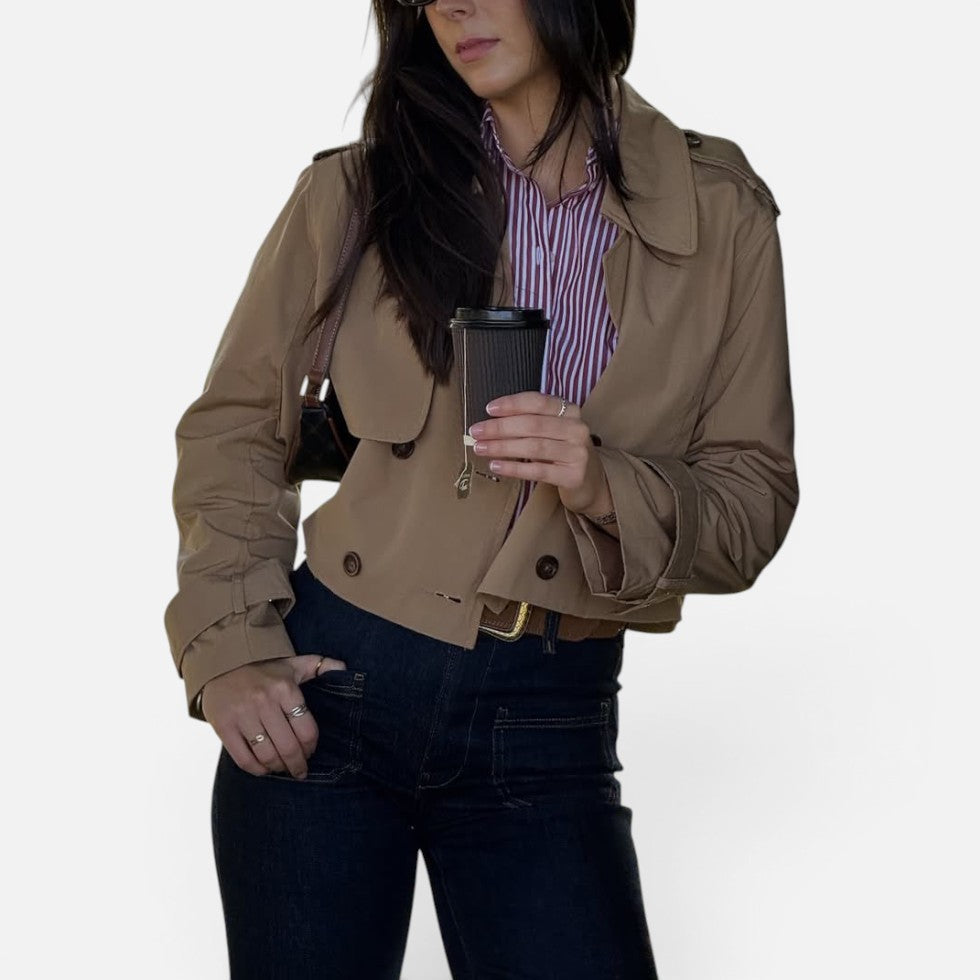 Lucille Women's Trench Coat with Lapels with Buttons, photo 10