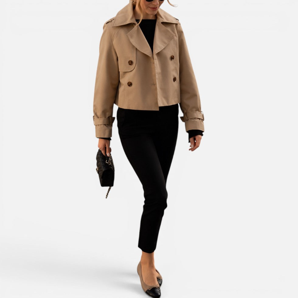 Lucille Women's Trench Coat with Lapels with Buttons, photo 7