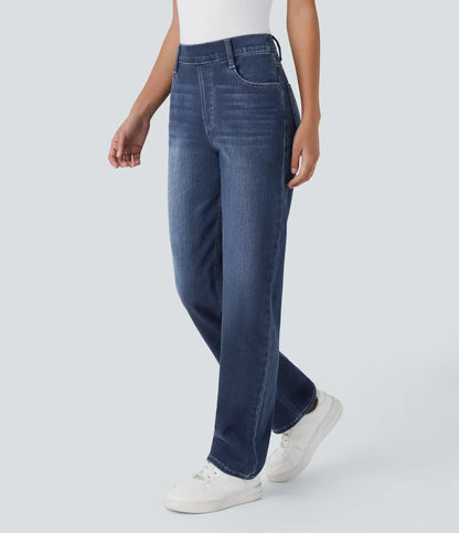 Lucy Women's Trousers in Denim with Straight Legs and Pockets, photo 4