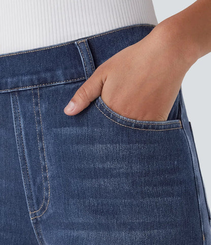 Lucy Women's Trousers in Denim with Straight Legs and Pockets, photo 5