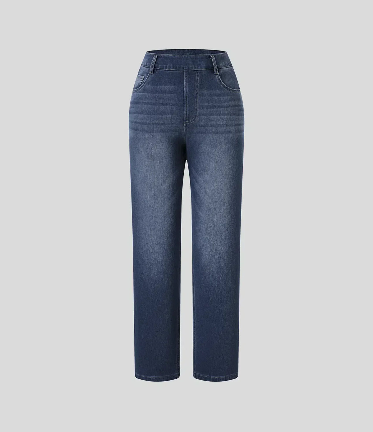 Lucy Women's Trousers in Denim with Straight Legs and Pockets, photo 7