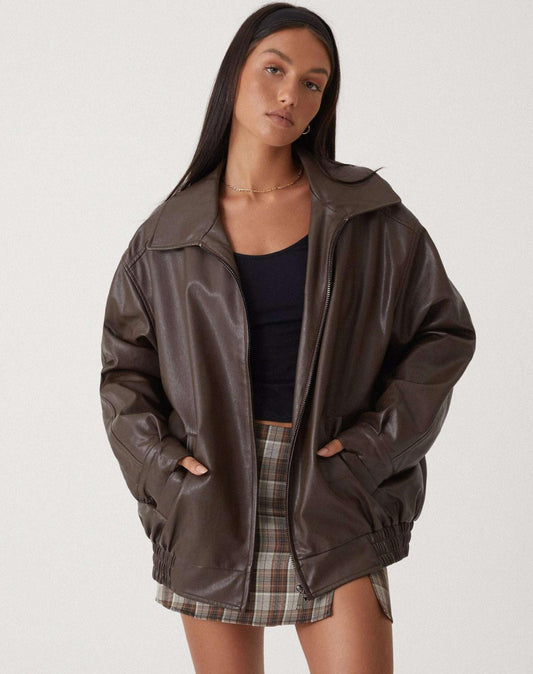 Maeve Women's Jacket in a Leather Look in an Oversized Fit, photo 1