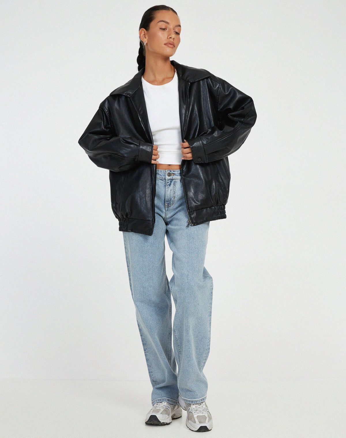 Maeve Women's Jacket in a Leather Look in an Oversized Fit, photo 10