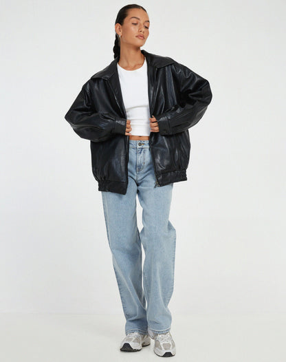Maeve Women's Jacket in a Leather Look in an Oversized Fit, photo 10