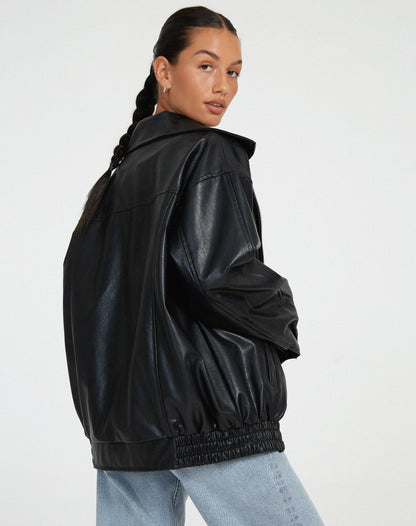Maeve Women's Jacket in a Leather Look in an Oversized Fit, photo 7