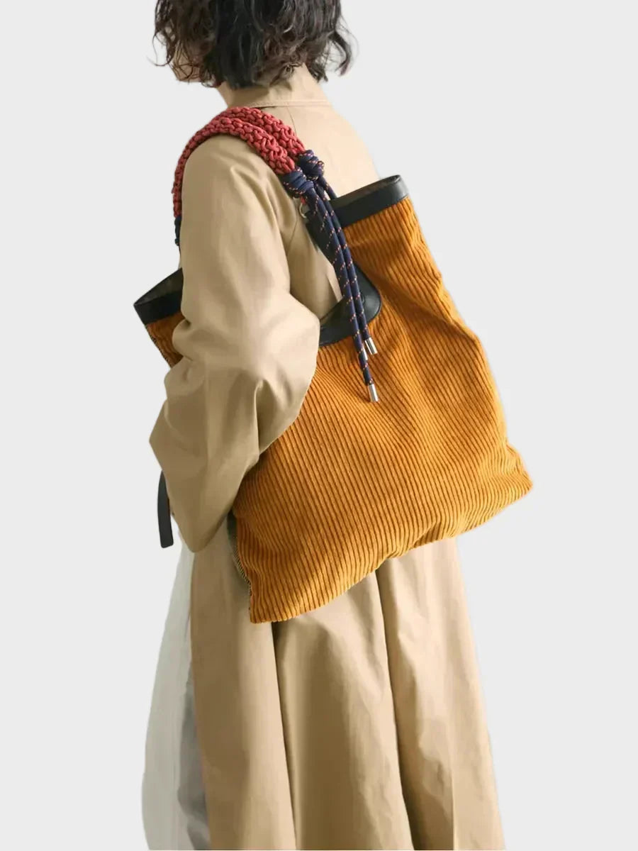 Marcie Women's Corduroy Shoulder Bag with a Braided Strap, photo 2