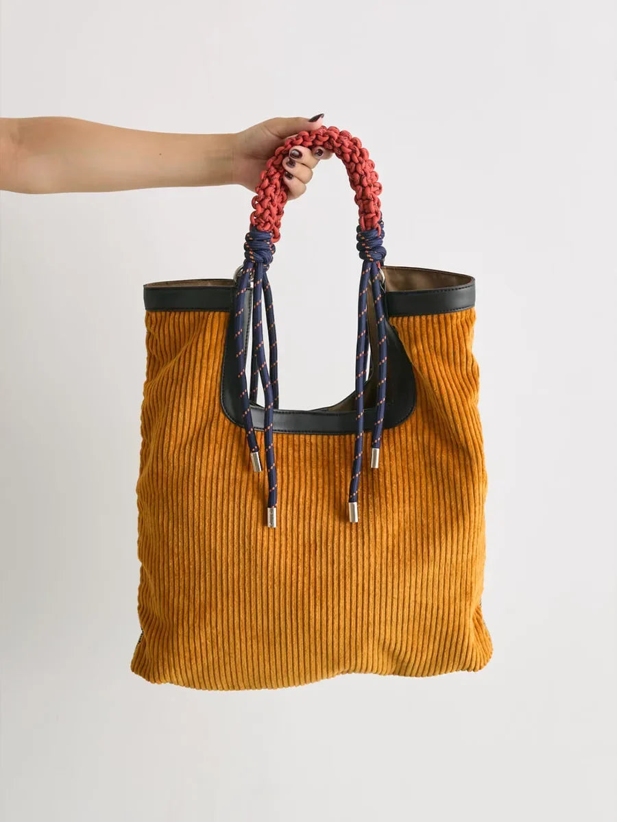 Marcie Women's Corduroy Shoulder Bag with a Braided Strap, photo 3