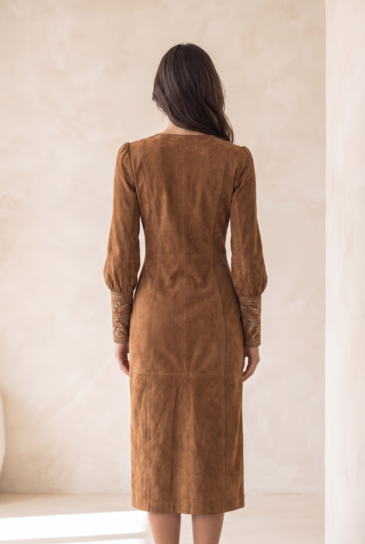 Marnie Women's Dress in a Suede Look with a V-neck, photo 3