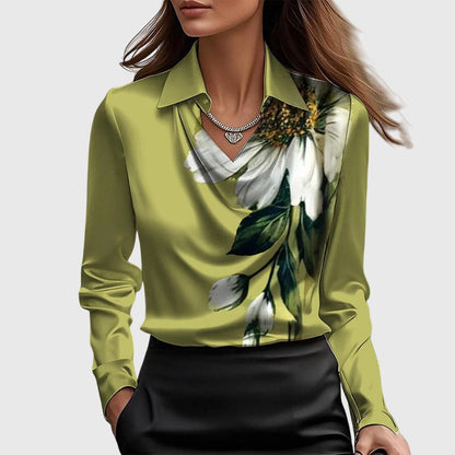 Martha Women's Blouse in Satin with a Classic Collar, photo 7