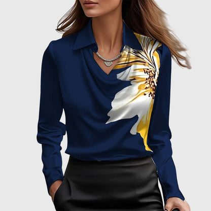 Martha Women's Blouse in Satin with a Classic Collar, photo 8