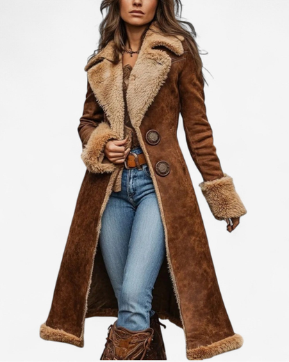 Nadia Women's Coat in a Suede Look in a Long Cut, photo 1