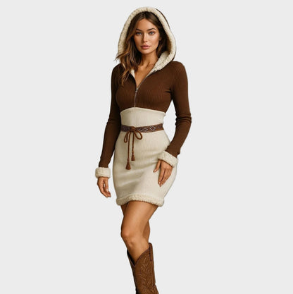 Naomi Women's Dress in a Slim Fit with a Hood and Stripes, photo 2