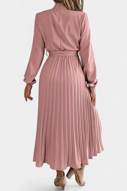 Nell Women's Dress with a Turtleneck with a Belt and Pleats, photo 2