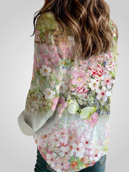 Opal Women's Blouse with a Classic Collar with Buttons and a Floral Print, photo 6