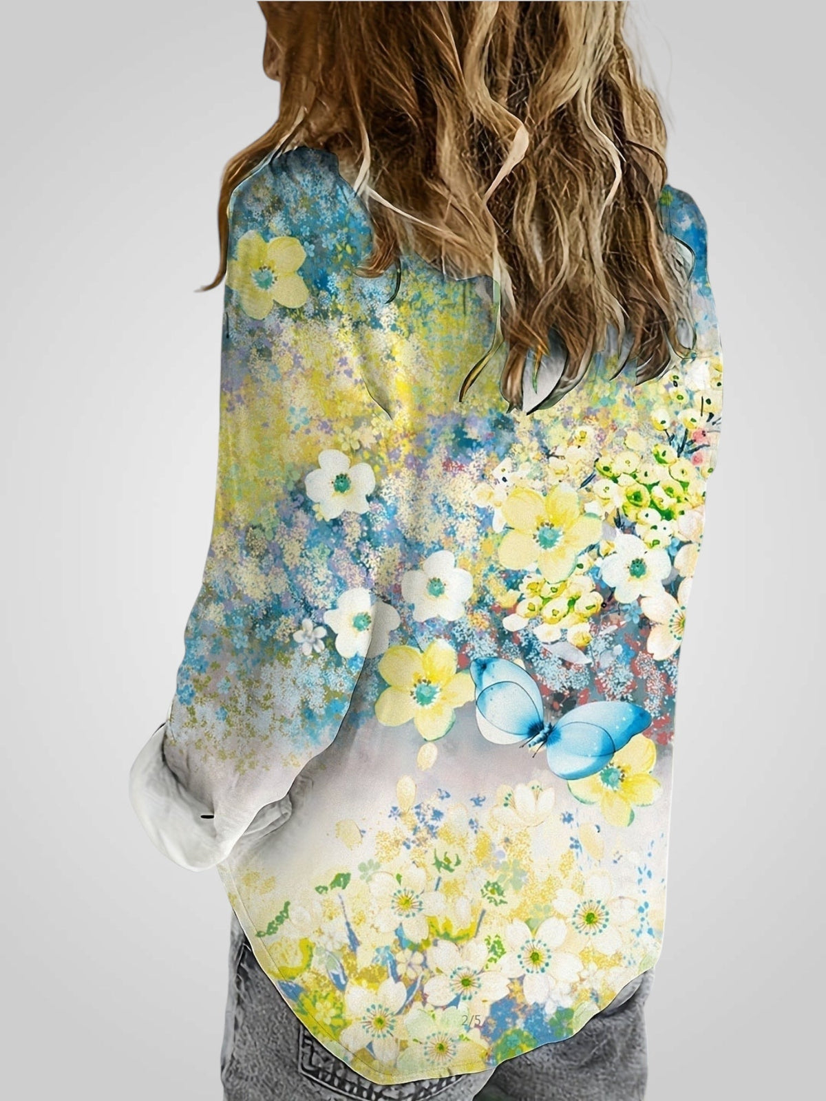 Opal Women's Blouse with a Classic Collar with Buttons and a Floral Print, photo 7