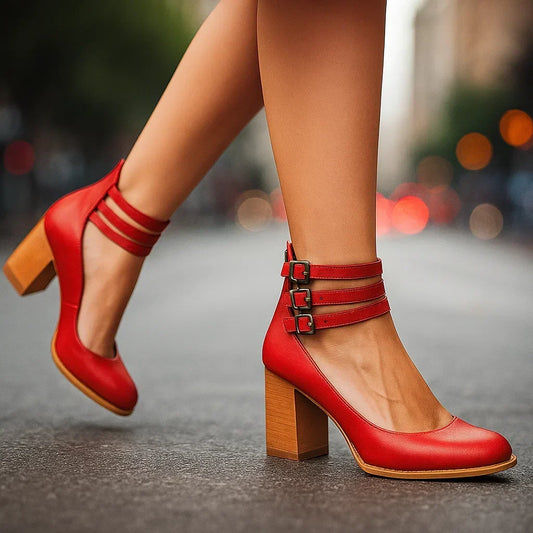 Penny Women's Heels with a Buckle and a Block Heel, photo 1