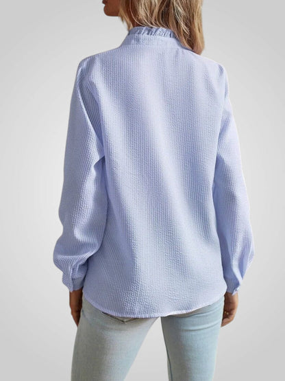 Ruby Women's Blouse in Cotton with Buttons and Ruffles, photo 2