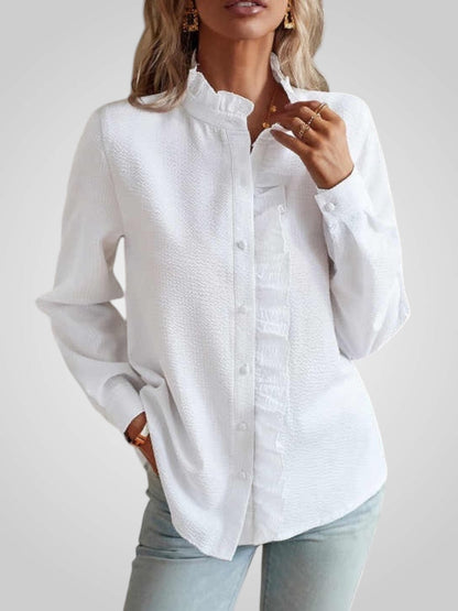 Ruby Women's Blouse in Cotton with Buttons and Ruffles, photo 5