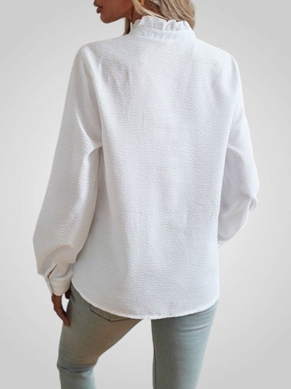 Ruby Women's Blouse in Cotton with Buttons and Ruffles, photo 6