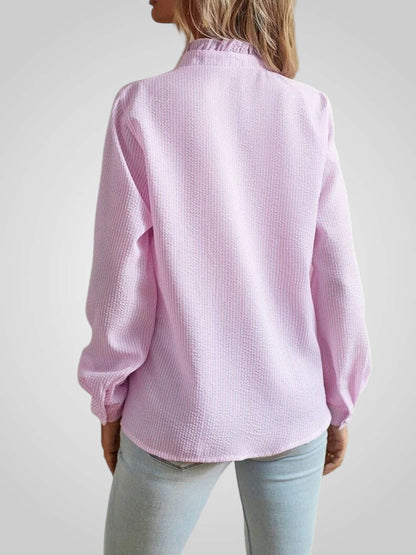 Ruby Women's Blouse in Cotton with Buttons and Ruffles, photo 8