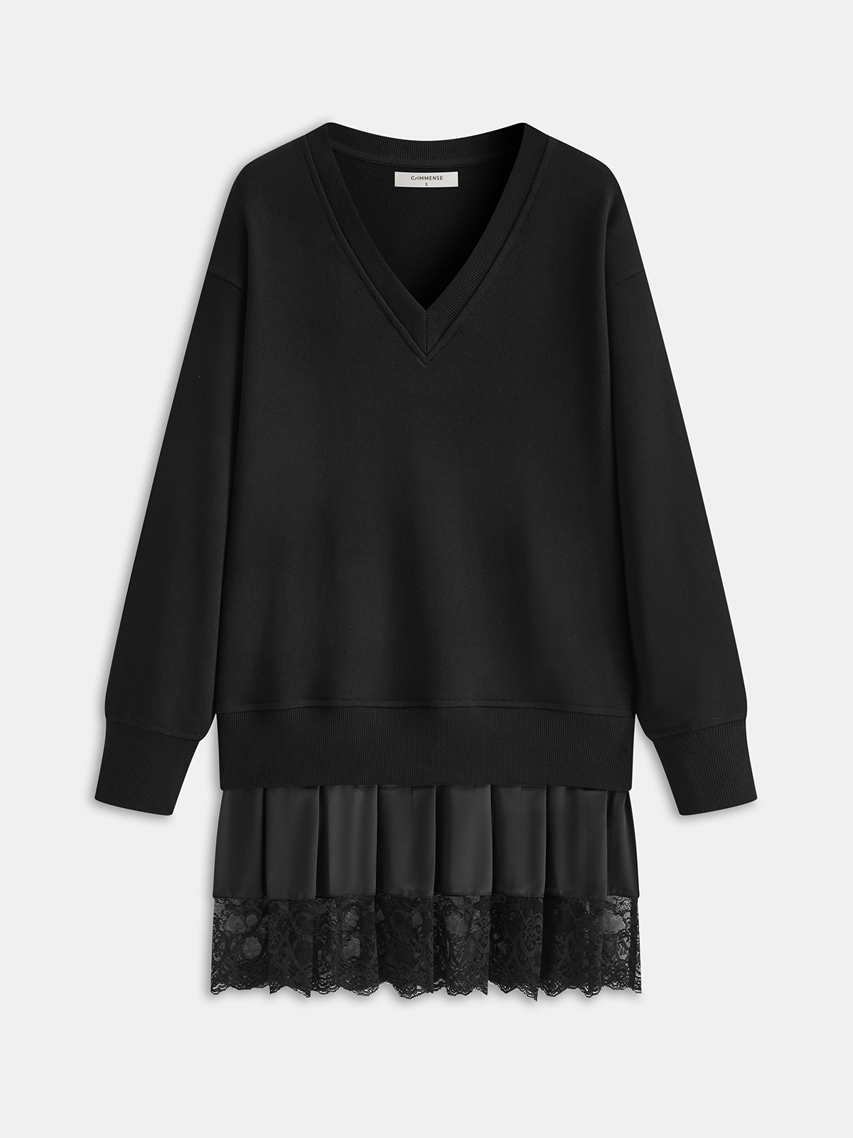 Winifred Women's Dress in Cotton in a Short Cut with Lace, photo 1