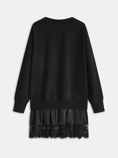 Winifred Women's Dress in Cotton in a Short Cut with Lace, photo 2