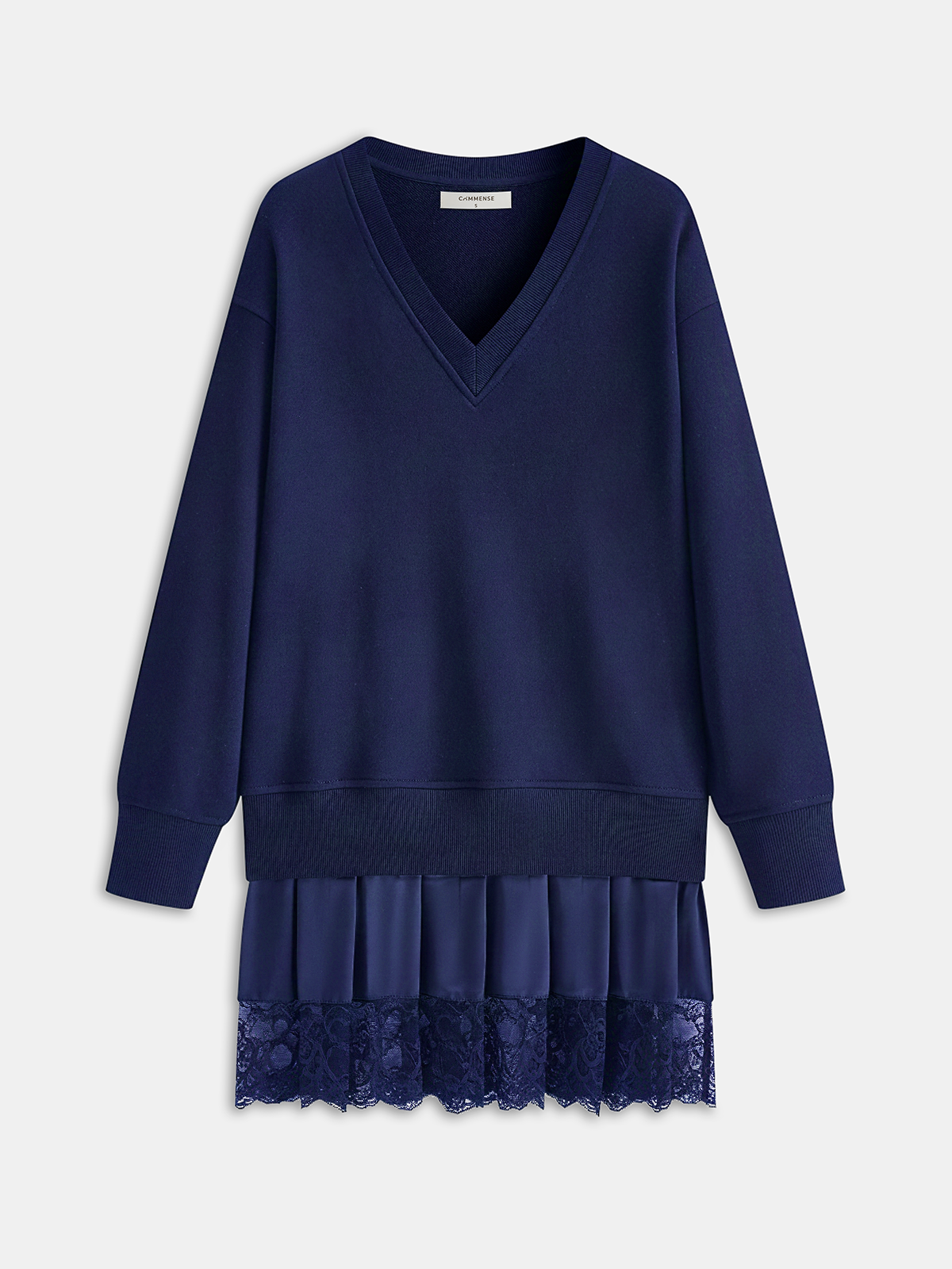 Winifred Women's Dress in Cotton in a Short Cut with Lace, photo 6