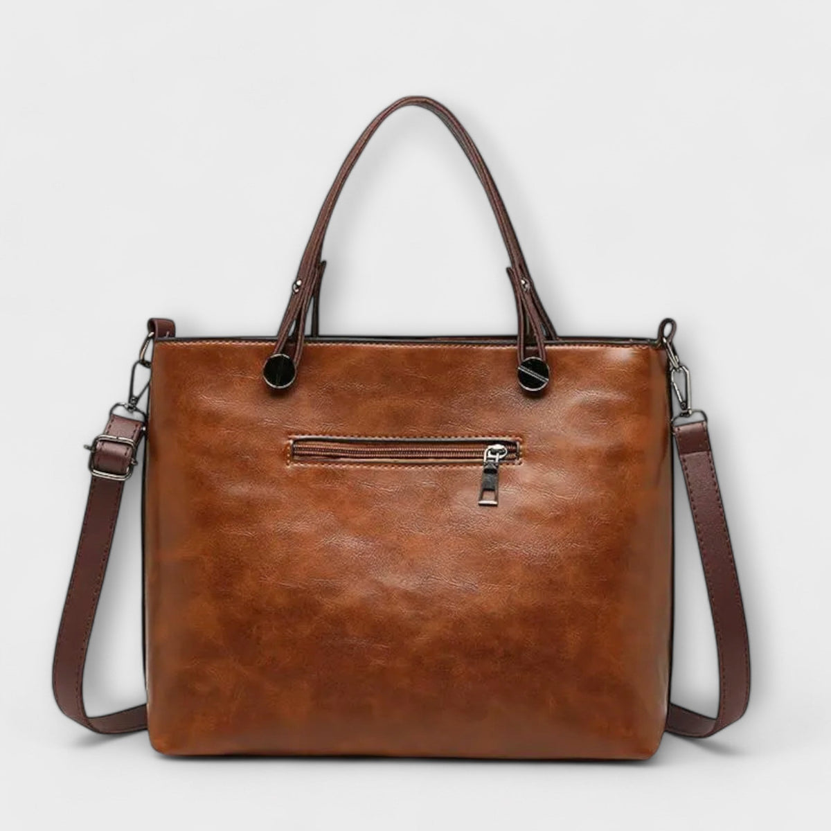 Zoe Women's Bag with a Zip and Pockets in Brown, photo 7