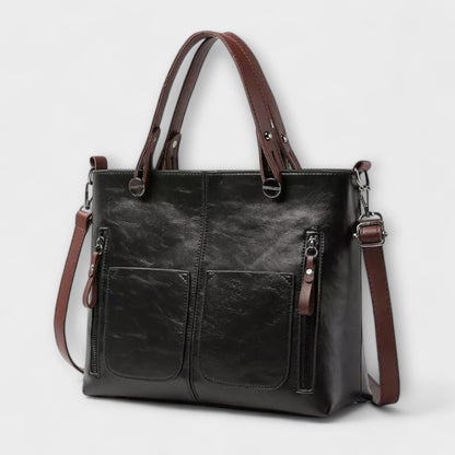 Zoe Women's Bag with a Zip and Pockets in Brown, photo 9